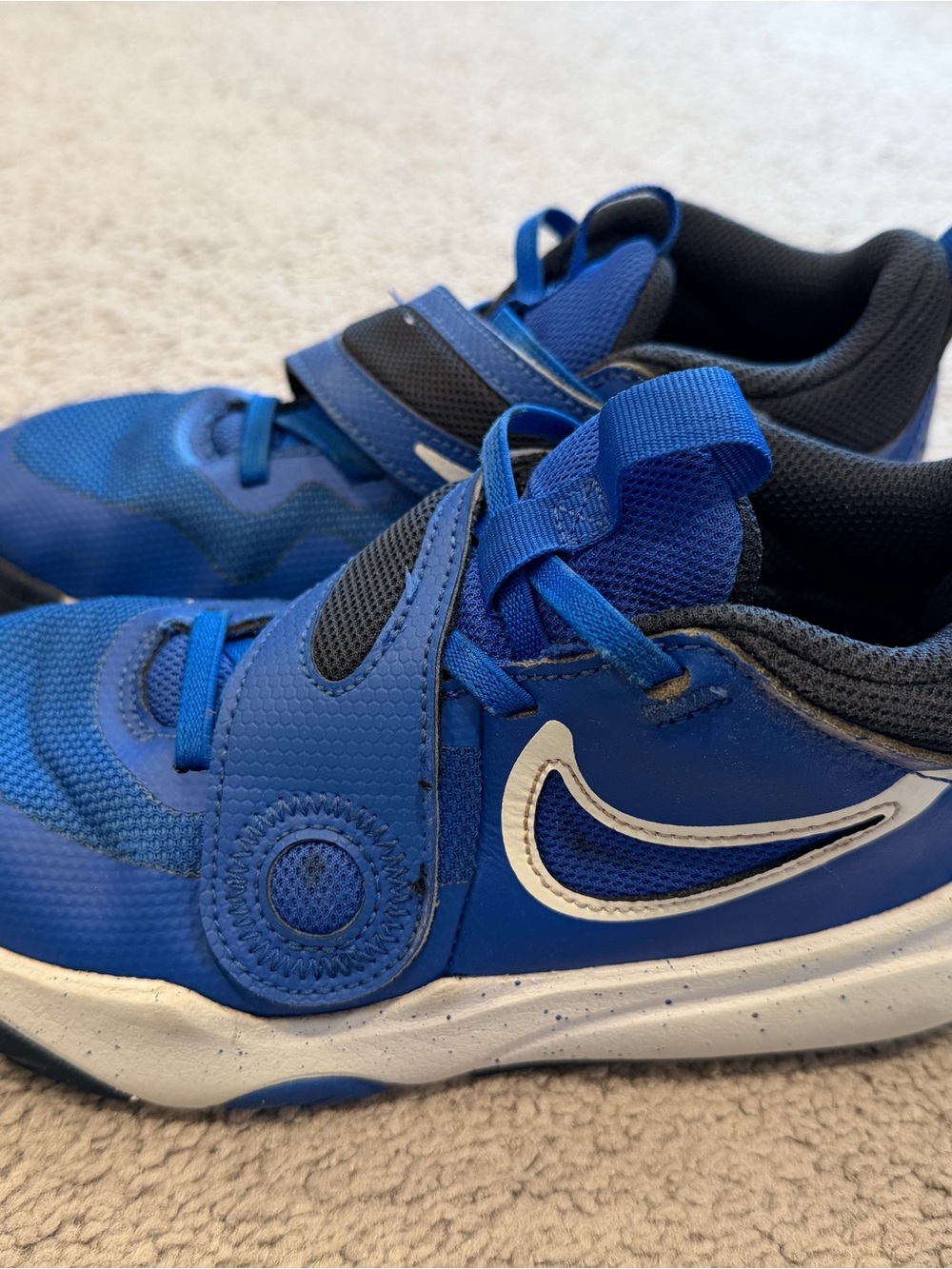Nike Kids Blue and White Velcro Strap Sneakers